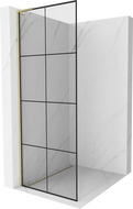 Mexen Kioto L shower screen Walk-in 70 x 200 cm, black grid, brushed gold - 800-070-103-55-77