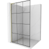 Mexen Kioto L Walk-in Shower Screen 120 x 200 cm, Black Grid, Brushed Gold - 800-120-103-55-77