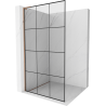 Mexen Kioto L Shower Wall Walk-in 110 x 200 cm, Black Grid, Rose Gold - 800-110-103-60-77