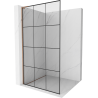 Mexen Kioto L Walk-in Shower Screen 120 x 200 cm, Black Grid, Rose Gold - 800-120-103-60-77
