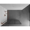 Mexen Kioto L Walk-in Shower Screen 100 x 200 cm, black grid, brushed copper - 800-100-103-65-77