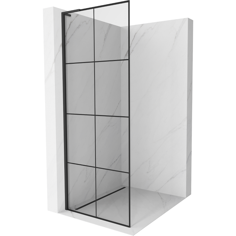 Mexen Kioto L Walk-in Shower Wall 70 x 200 cm, Black Pattern, Black - 800-070-103-70-77