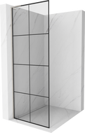 Mexen Kioto L Walk-in Shower Screen 80 x 200 cm, Black Grid, Brushed Nickel - 800-080-103-97-77