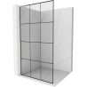 Mexen Kioto L Walk-in Shower Wall 100 x 200 cm, Black Pattern, Brushed Nickel - 800-100-103-97-77