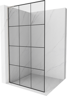 Mexen Kioto L Walk-in Shower Wall 120 x 200 cm, Black Grid, Brushed Nickel - 800-120-103-97-77