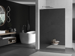 Mexen Kioto L Walk-in Shower Wall 31.5 x 78.7 in, Mirror, Chrome - 800-080-103-01-50