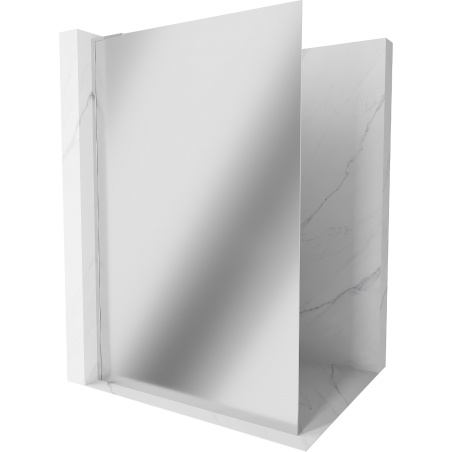Mexen Kioto L Walk-in Shower Wall 31.5 x 78.7 in, Mirror, Chrome - 800-080-103-01-50