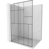 Mexen Kioto L Walk-in Shower Wall 120 x 200 cm, Black Pattern, White - 800-120-103-20-78