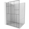 Mexen Kioto L Walk-in shower wall 110 x 200 cm, black pattern, white - 800-110-103-20-78