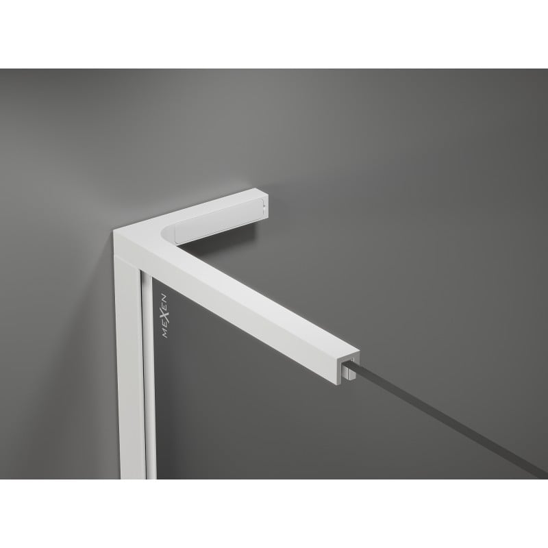 Mexen Kioto L Walk-in Shower Wall 90 x 200 cm, black pattern, white - 800-090-103-20-78