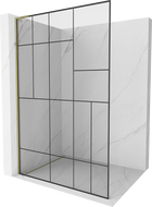 Mexen Kioto L Walk-in Shower Screen 110 x 200 cm, black pattern, gold - 800-110-103-50-78