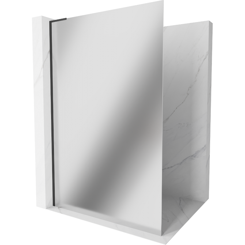 Mexen Kioto L Shower Wall Walk-in 100 x 200 cm, mirror, black - 800-100-103-70-50