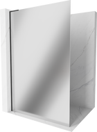 Mexen Kioto L Walk-in Shower Screen 100 x 200 cm, Mirror, Black - 800-100-103-70-50