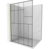 Mexen Kioto L Walk-in Shower Panel 80 x 200 cm, Black Pattern, Gold - 800-080-103-50-78