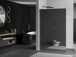 Mexen Kioto L Walk-in Shower Wall 110 x 200 cm, Mirror, Black - 800-110-103-70-50