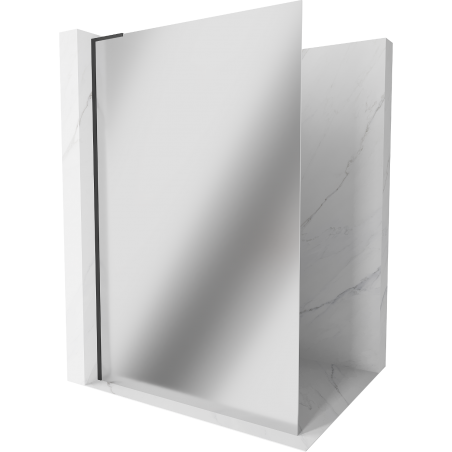 Mexen Kioto L Walk-in Shower Wall 110 x 200 cm, Mirror, Black - 800-110-103-70-50