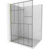 Mexen Kioto L Walk-in Shower Wall 90 x 200 cm, Black Pattern, Brushed Gold - 800-090-103-55-78