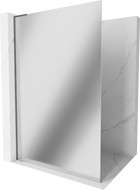 Mexen Kioto L Walk-in Shower Wall 120 x 200 cm, Mirror, Brushed Gun Gray - 800-120-103-66-50