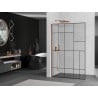Mexen Kioto L Walk-in Shower Screen 100 x 200 cm, Black Pattern, Rose Gold - 800-100-103-60-78