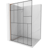 Mexen Kioto L Walk-in Shower Screen 120 x 200 cm, Black Pattern, Rose Gold - 800-120-103-60-78