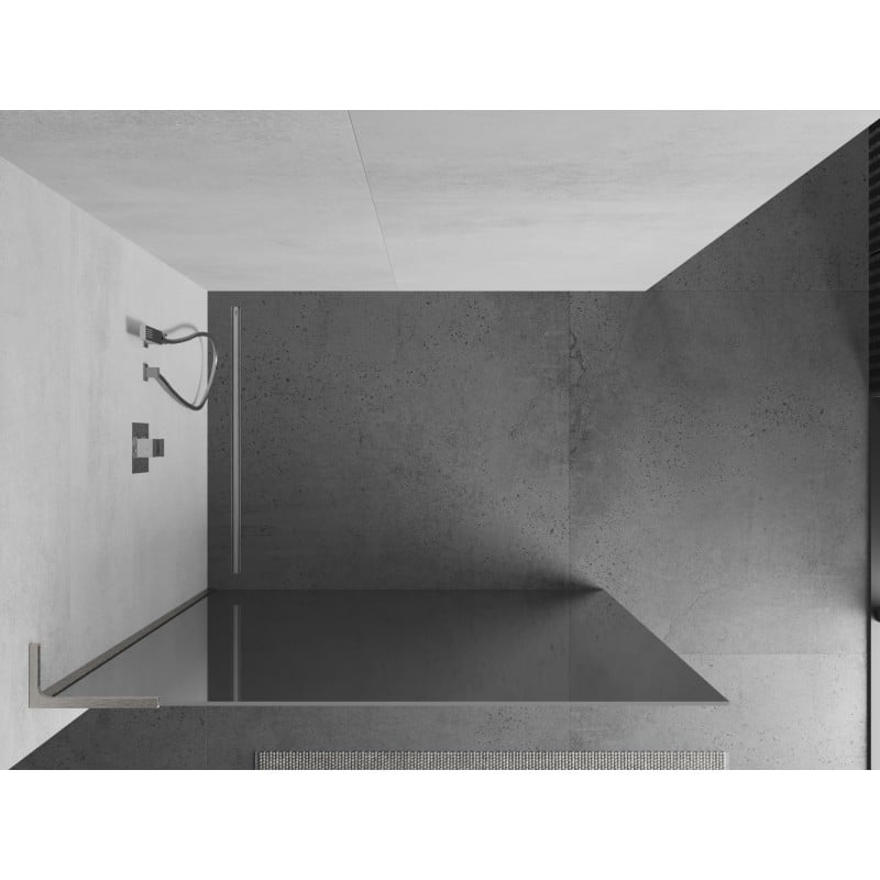 Mexen Kioto L shower screen Walk-in 70 x 200 cm, mirror, brushed nickel - 800-070-103-97-50