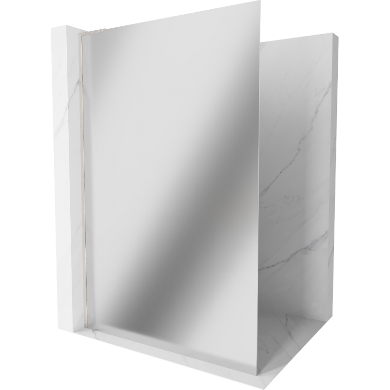 Mexen Kioto L shower screen Walk-in 70 x 200 cm, mirror, brushed nickel - 800-070-103-97-50