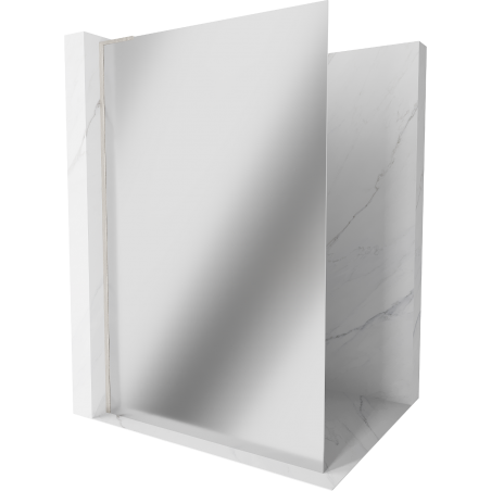 Mexen Kioto L shower screen Walk-in 70 x 200 cm, mirror, brushed nickel - 800-070-103-97-50