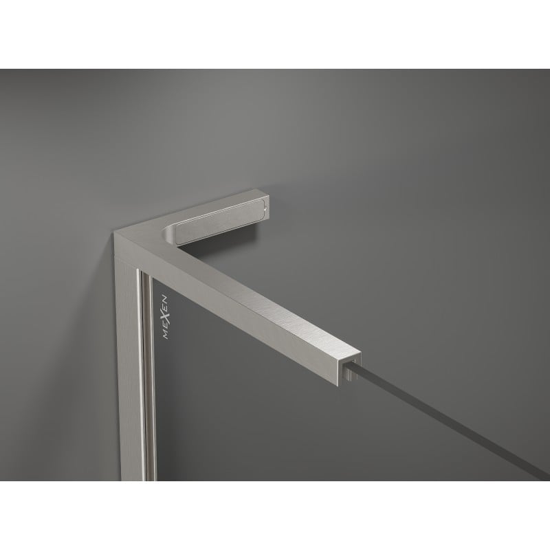 Mexen Kioto L shower screen Walk-in 70 x 200 cm, mirror, brushed nickel - 800-070-103-97-50