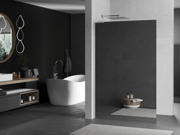 Mexen Kioto L Walk-in Shower Panel 110 x 200 cm, Mirror, Brushed Nickel - 800-110-103-97-50