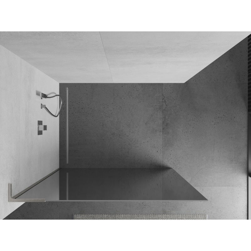 Mexen Kioto L Walk-in Shower Screen 110 x 200 cm, Mirror, Brushed Nickel - 800-110-103-97-50