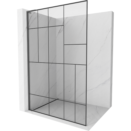 Mexen Kioto L Walk-in Shower Screen 90 x 200 cm, black pattern, gun gray brushed - 800-090-103-66-78
