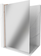 Mexen Kioto L Walk-in Shower Wall 80 x 200 cm, Mirror, Rose Gold - 800-080-103-60-50