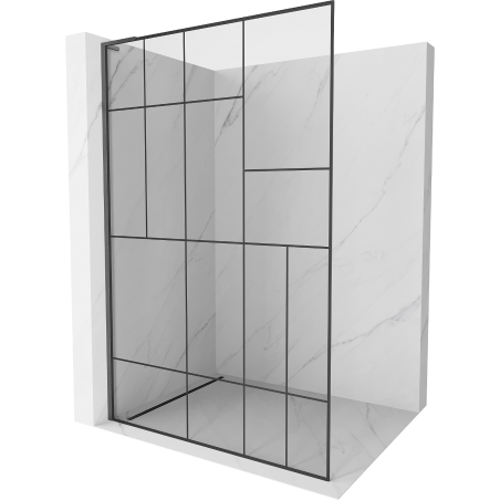 Mexen Kioto L Walk-in Shower Wall 120 x 200 cm, black pattern, gun gray brushed - 800-120-103-66-78