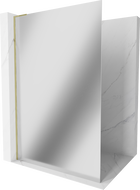 Mexen Kioto L Walk-in Shower Wall 70 x 200 cm, Mirror, Gold - 800-070-103-50-50