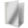 Mexen Kioto L Walk-in Shower Wall 110 x 200 cm, Mirror, Gold - 800-110-103-50-50