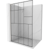 Mexen Kioto L Walk-in Shower Panel 80 x 200 cm, Black Pattern, Brushed Nickel - 800-080-103-97-78