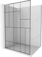 Mexen Kioto L shower wall Walk-in 80 x 200 cm, black pattern, brushed nickel - 800-080-103-97-78