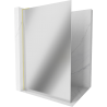 Mexen Kioto L Walk-in Shower Wall 80 x 200 cm, Mirror, Brushed Gold - 800-080-103-55-50
