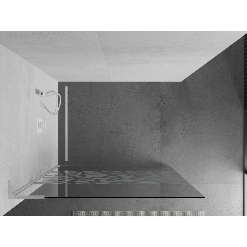 Mexen Kioto L Walk-in Shower Wall 90 x 200 cm, white pattern, white - 800-090-103-20-85