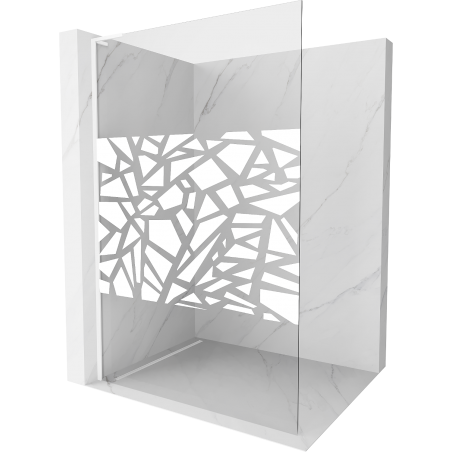 Mexen Kioto L Shower Wall Walk-in 80 x 200 cm, white pattern, white - 800-080-103-20-85