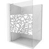 Mexen Kioto L Walk-in Shower Wall 120 x 200 cm, white pattern, chrome - 800-120-103-01-85