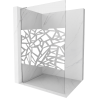 Mexen Kioto L Walk-in Shower Wall 70 x 200 cm, white pattern, chrome - 800-070-103-01-85