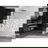 Mexen Kioto L Walk-in Shower Wall 100 x 200 cm, white pattern, black - 800-100-103-70-85