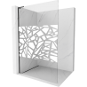 Mexen Kioto L Walk-in Shower Wall 80 x 200 cm, white pattern, black - 800-080-103-70-85