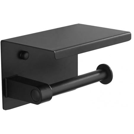Mexen paper holder with shelf, black - 701197-70