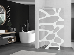 Mexen Kioto L Walk-in Shower Wall 120 x 200 cm, White Wave, White - 800-120-103-20-97