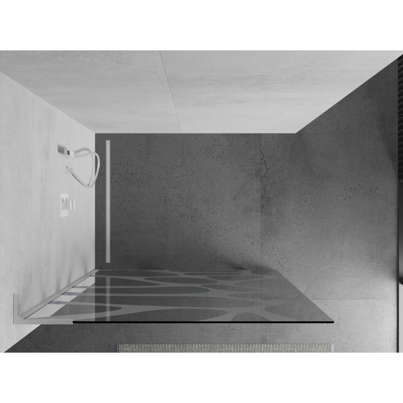 Mexen Kioto L shower wall Walk-in 80 x 200 cm, white wave, white - 800-080-103-20-97