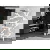 Mexen Kioto L Walk-in Shower Wall 90 x 200 cm, white pattern, black - 800-090-103-70-97