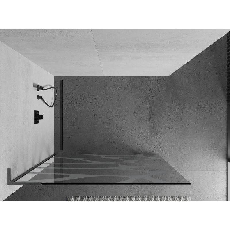 Mexen Kioto L Walk-in Shower Screen 100 x 200 cm, White Wave, Gun Gray Brushed - 800-100-103-66-97