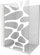 Mexen Kioto L Shower Wall Walk-in 80 x 200 cm, White Pattern, Brushed Nickel - 800-080-103-97-97